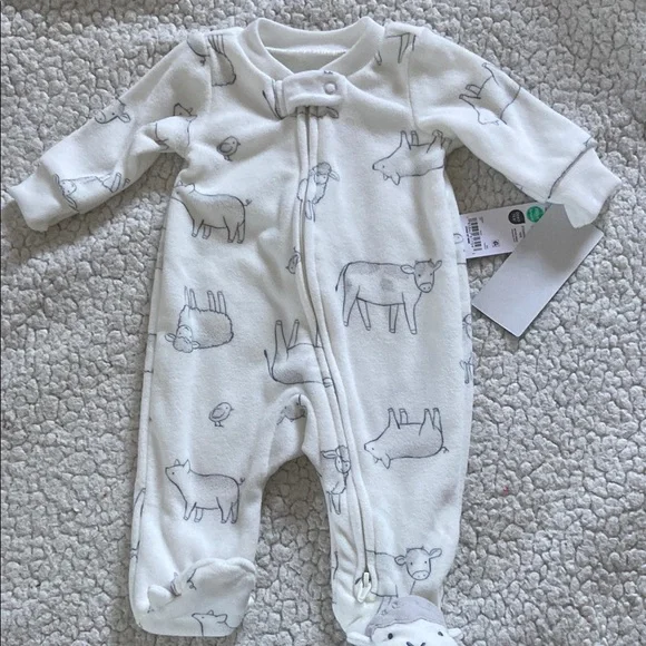 Carter’s Child of Mine Dinosaur and Farm Animal Sleeper Set - Newborn - Picture 7 of 12